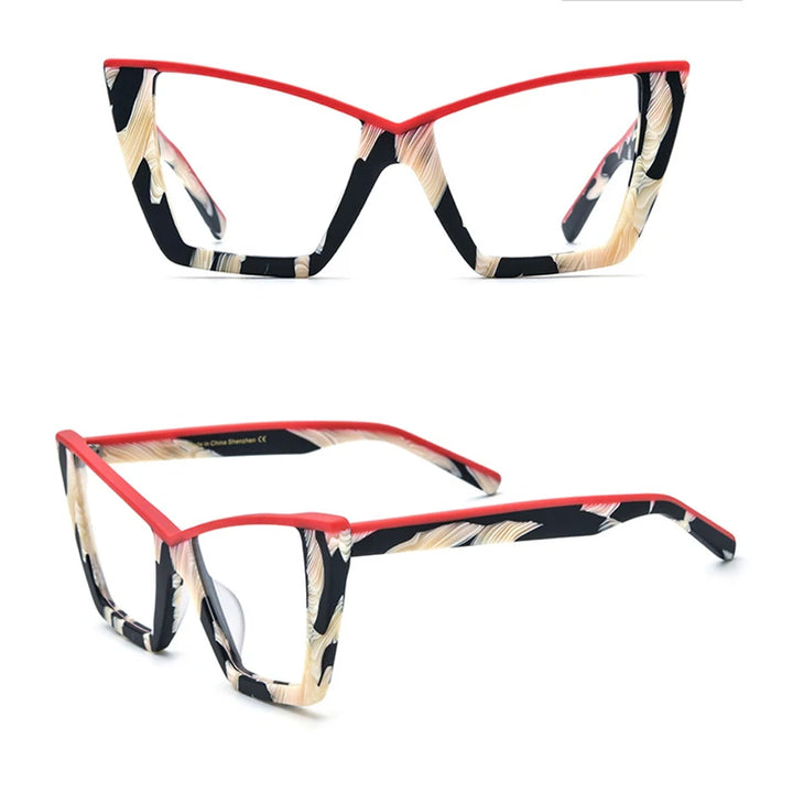 Nobler Unisex Full Rim Square Cat Eye Matte Acetate Eyeglasses 19290 Full Rim Nobler C5