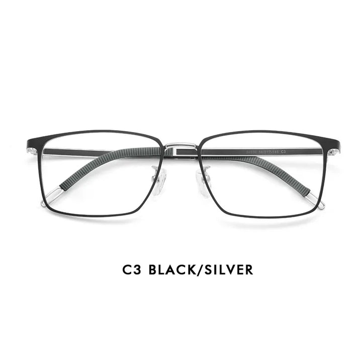 Kansept Men's Full Rim Big Square Stainless Steel Eyeglasses 34630 Full Rim Kansept 34630C3 CHINA