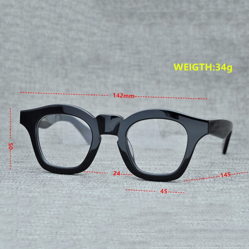 Cubojue Unisex Full Rim Square Acetate Myopic Reading Glasses 502445 Reading Glasses Cubojue