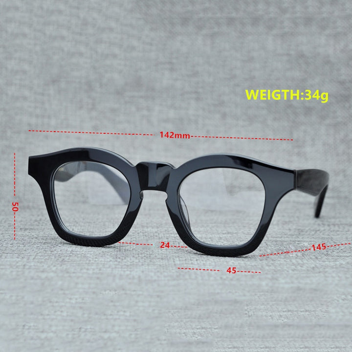 Cubojue Unisex Full Rim Square Acetate Myopic Reading Glasses 502445 Reading Glasses Cubojue