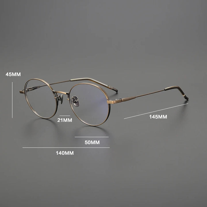 Gatenac Unisex Full Rim Oval Round Titanium Eyeglasses Gxyj1558 Full Rim Gatenac