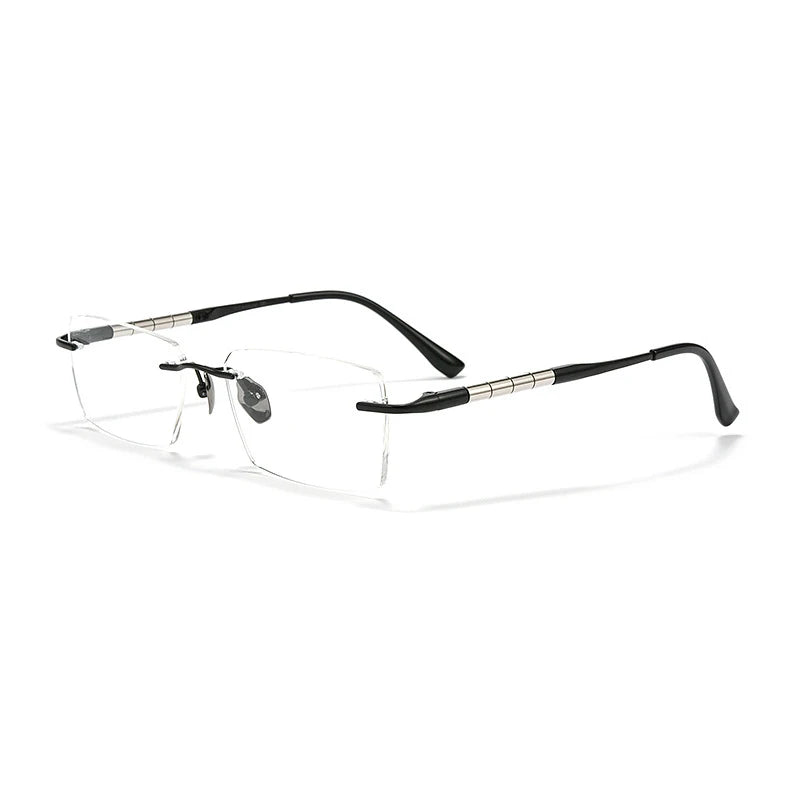 Xbora Unisex Rimless Square Titanium Eyeglasses 79037
