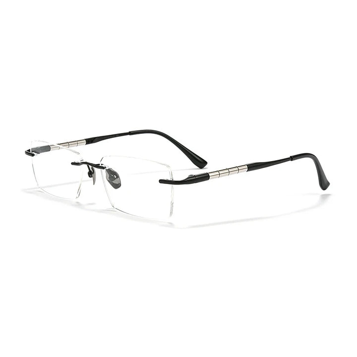 Xbora Unisex Rimless Square Titanium Eyeglasses 79037