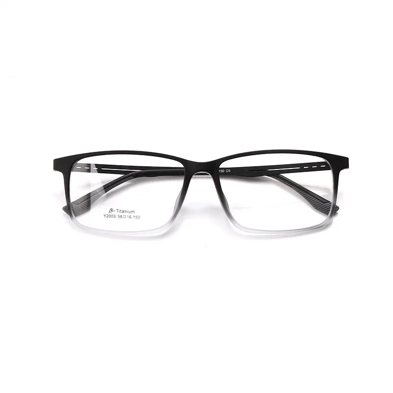 Xbora Unisex Full Rim Big Square Tr 90 Titanium Eyeglasses 2003