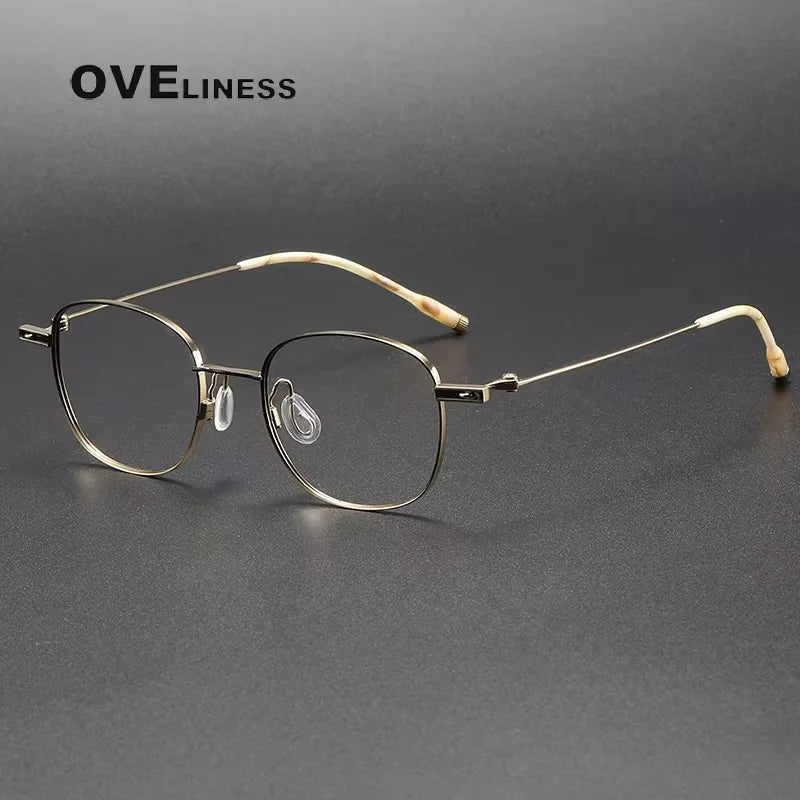 Oveliness Women's Full Rim Polygon Square Titanium Eyeglasses 202034