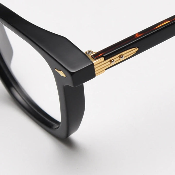 Black Mask Unisex Full Rim Square Acetate Eyeglasses 98624 Full Rim Black Mask