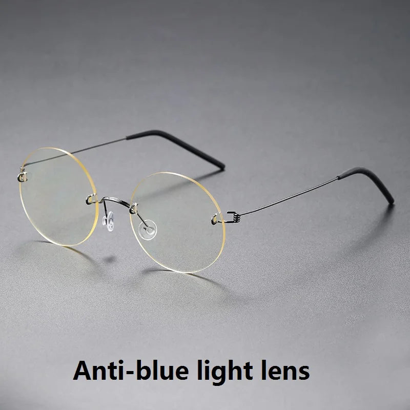 Aimee Women's Rimless Round Screwless Titanium Eyeglasses 41356