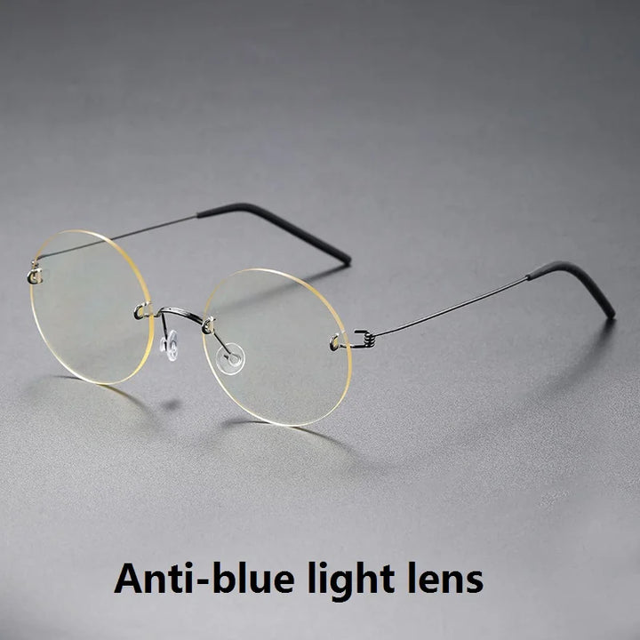 Aimee Women's Rimless Round Screwless Titanium Eyeglasses 41356