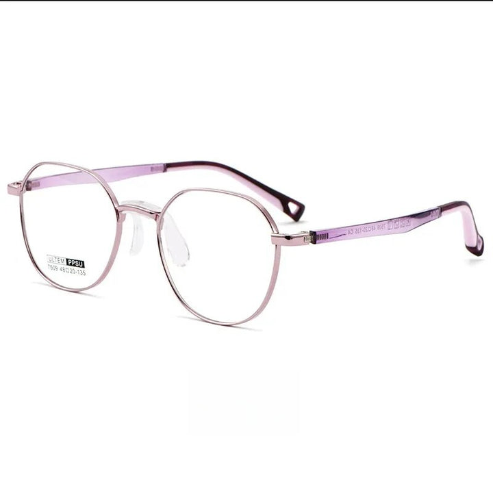 Yimaruili Unisex Children's Full Rim Square Alloy Eyeglasses 7509s Full Rim Yimaruili Eyeglasses Purple