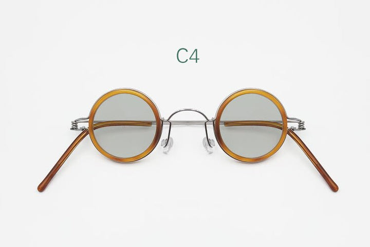 Yujo Unisex Full Rim Small Round Polarized Stainless Steel Sunglasses 32mm Sunglasses Yujo C4 China