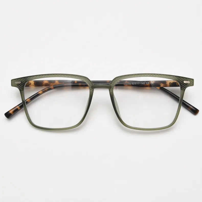 CCspace Unisex Full Rim Square Tr 90 Titanium Eyeglasses 56902 Full Rim CCspace C5Green