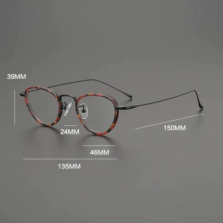 Gatenac Women's Full Rim Oval Cat Eye Titanium Acetate Eyeglasses G85896