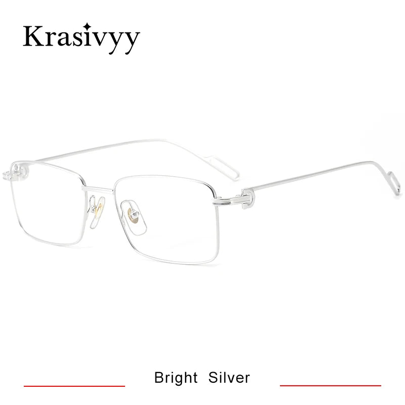Krasivyy Unisex Full Rim Polygon Square Titanium Eyeglasses 420219