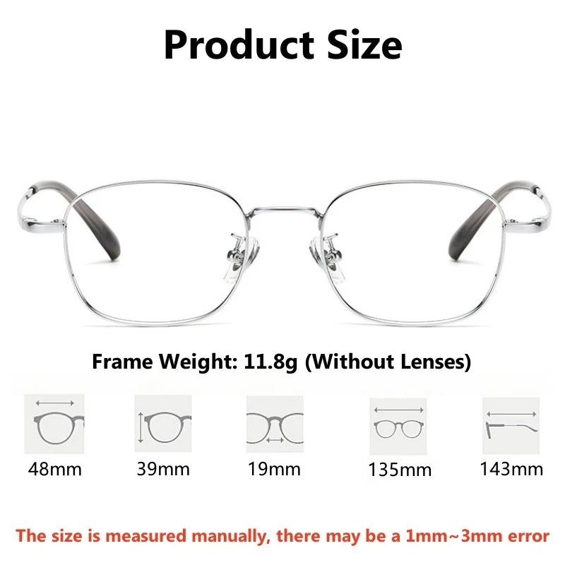 Yimaruili Women's Full Rim Polygon Square Titanium Eyeglasses 124210