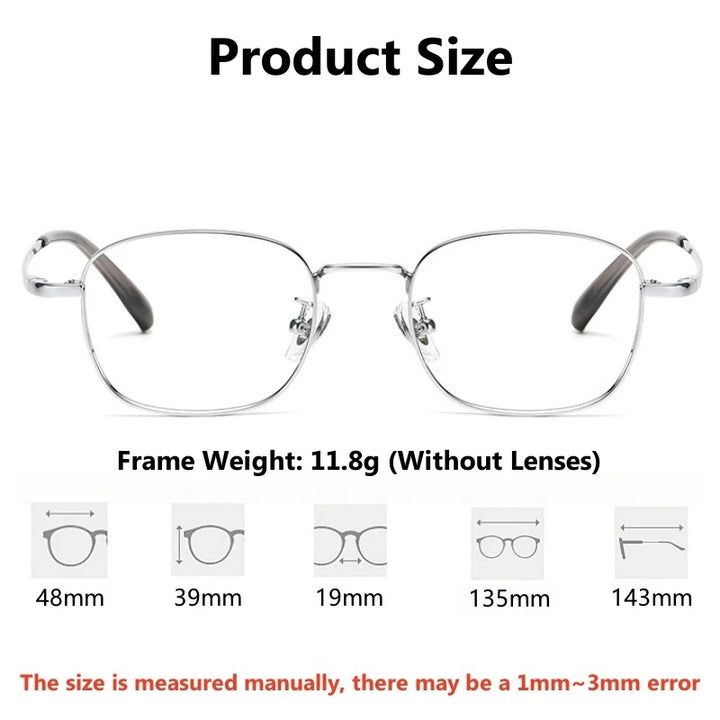 Yimaruili Women's Full Rim Polygon Square Titanium Eyeglasses 124210