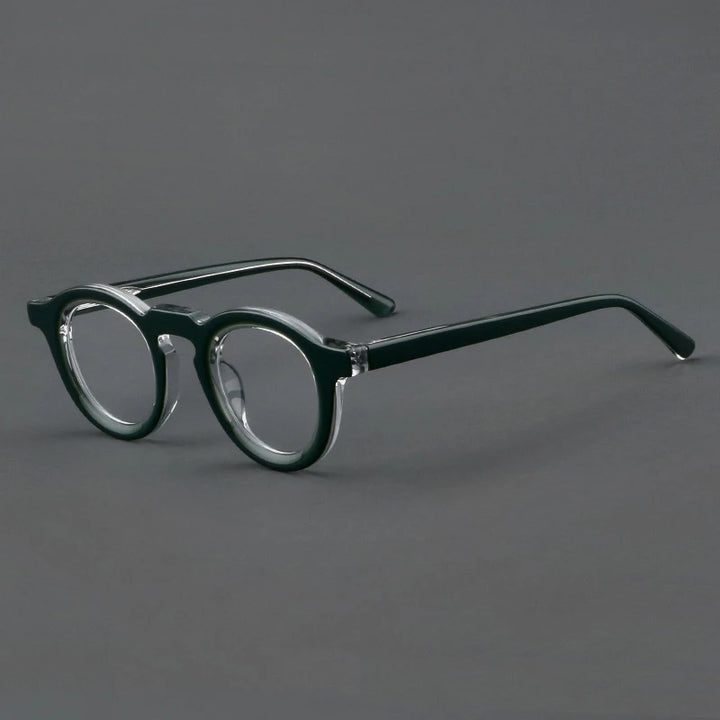 CCspace Unisex Full Rim Round Acetate Eyeglasses 57431 Full Rim CCspace Green