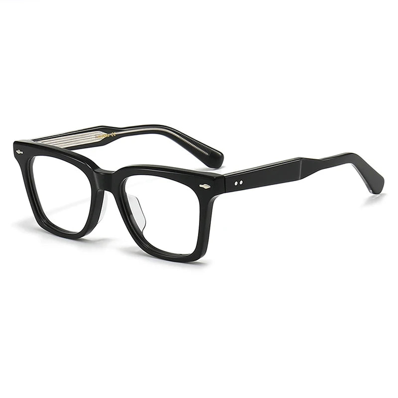 Black Mask Unisex Full Rim Square Acetate Eyeglasses 401952 Full Rim Black Mask Black  