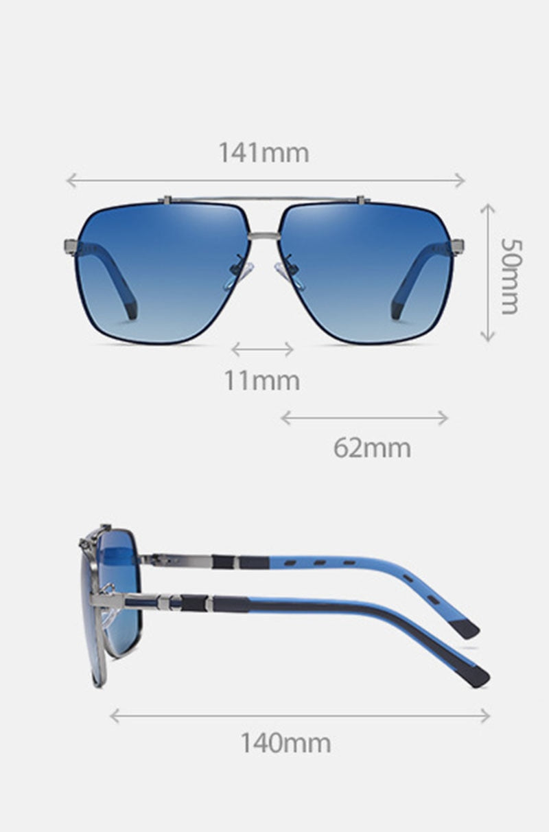 Zirosat Unisex Full Rim Square Double Bridge Alloy Polarized Sunglasses 6312 Sunglasses Zirosat