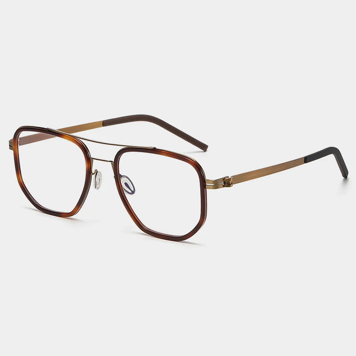 Gatenac Unisex Full Rim Square Acetate Eyeglasses Gxyj-1185 Full Rim Gatenac Tortoiseshell