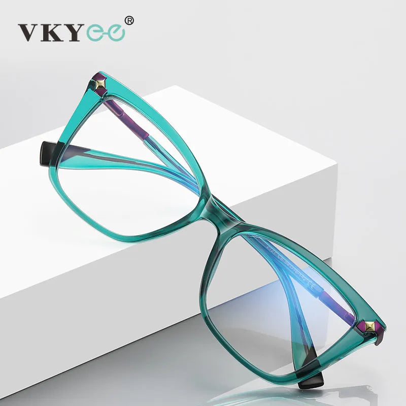 Vicky Women's Full Rim Tr 90 Stainless Steel Cat Eye Reading Glasses 2127 Reading Glasses Vicky   