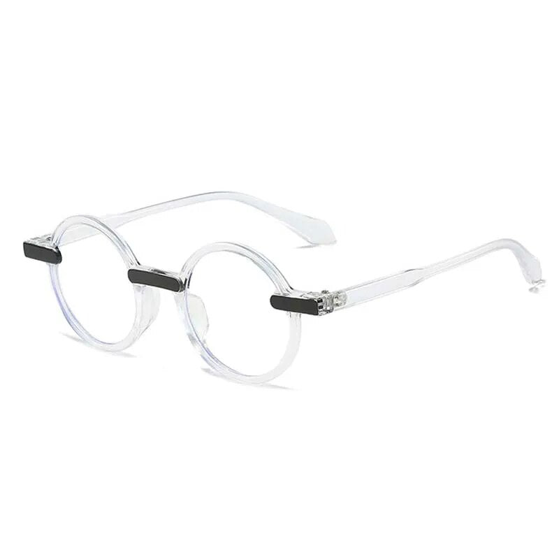 CCspace Unisex Full Rim Round Acetate Eyeglasses 55081 Full Rim CCspace ClearClear China
