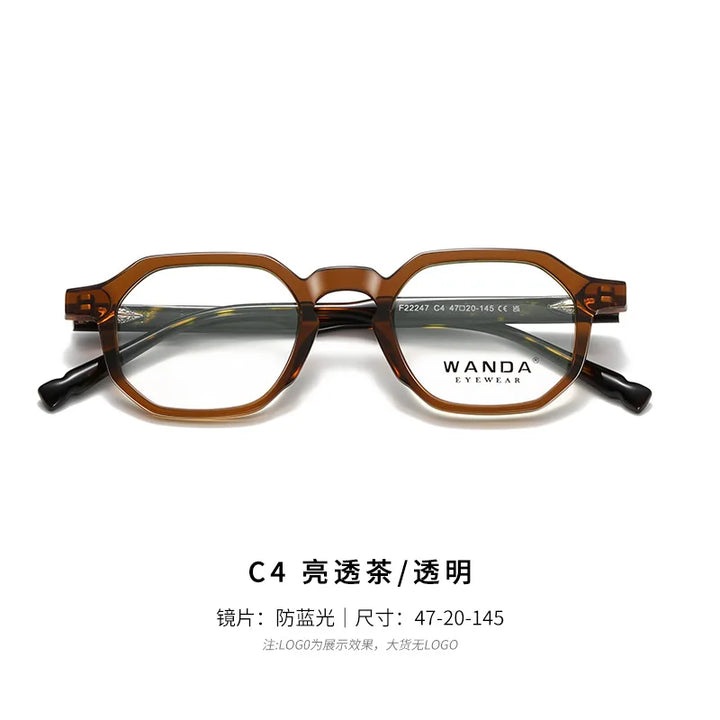 Reven Jate Women's Full Rim Flat Top Oval Tr 90 Alloy Eyeglasses 22247