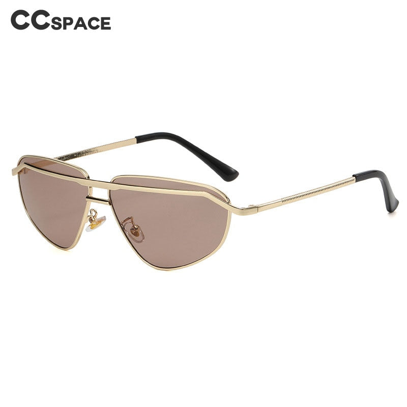 CCspace Unisex Full Rim Irregular Triangle Double Bridge Alloy UV400 Sunglasses 56348 Sunglasses CCspace Sunglasses