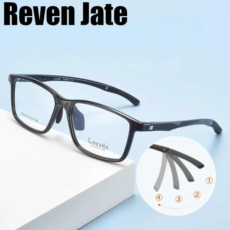 Reven Jate Unisex Full Rim Square Tr 90 Sport Eyeglasses 60105