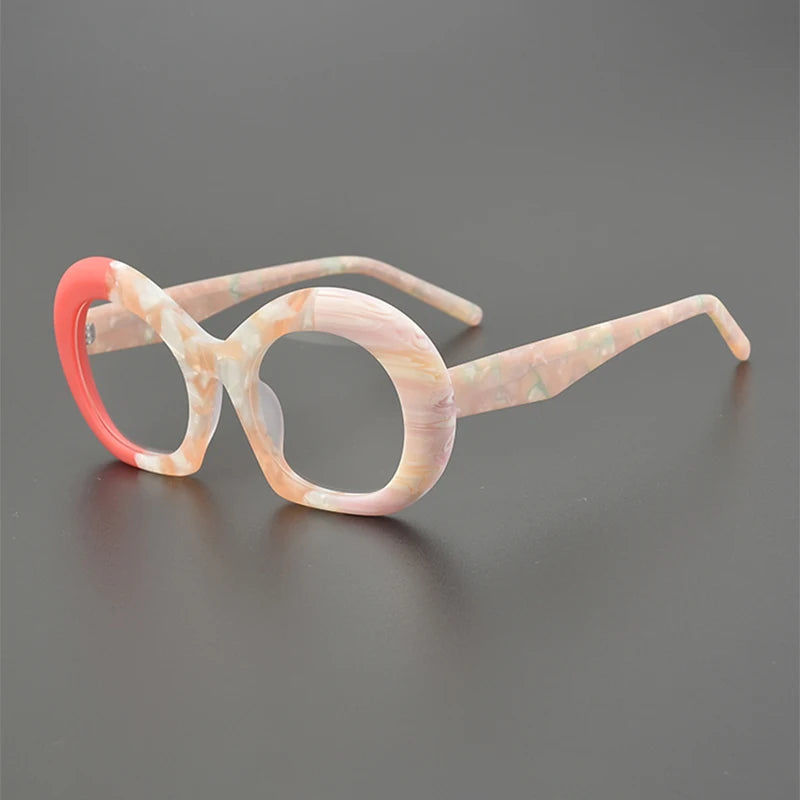 Nobler Unisex Full Rim Flat Bottom Round Acetate Eyeglasses 19345 Full Rim Nobler C3