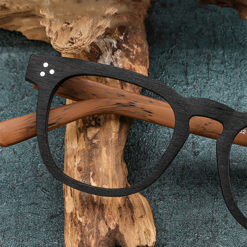 Hdcrafter Mens Full Rim Square Wood Eyeglasses 8182 Full Rim Hdcrafter Eyeglasses