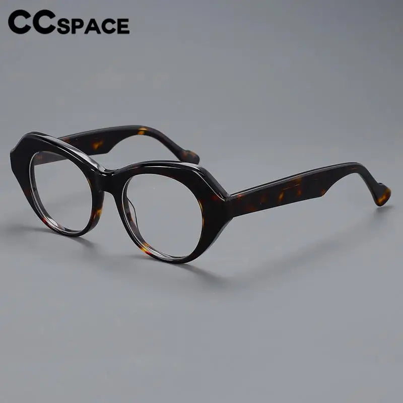 CCspace Unisex Full Rim Oval Eye Acetate Eyeglasses 57204 Full Rim CCspace