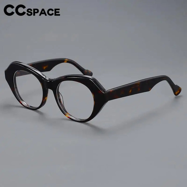 CCspace Unisex Full Rim Oval Eye Acetate Eyeglasses 57204 Full Rim CCspace