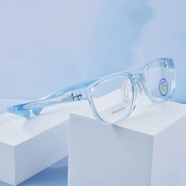 Secg Unisex Children's Full Rim Square Tr 90 Silicone Eyeglasses 19162 Full Rim Secg