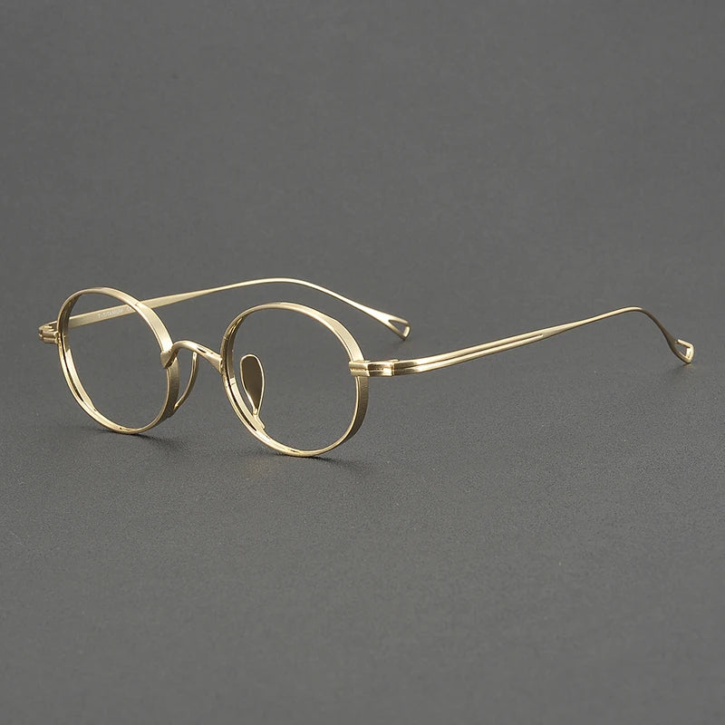 Muzz Men's Full Rim Oval Round Titanium Eyeglasses 566801