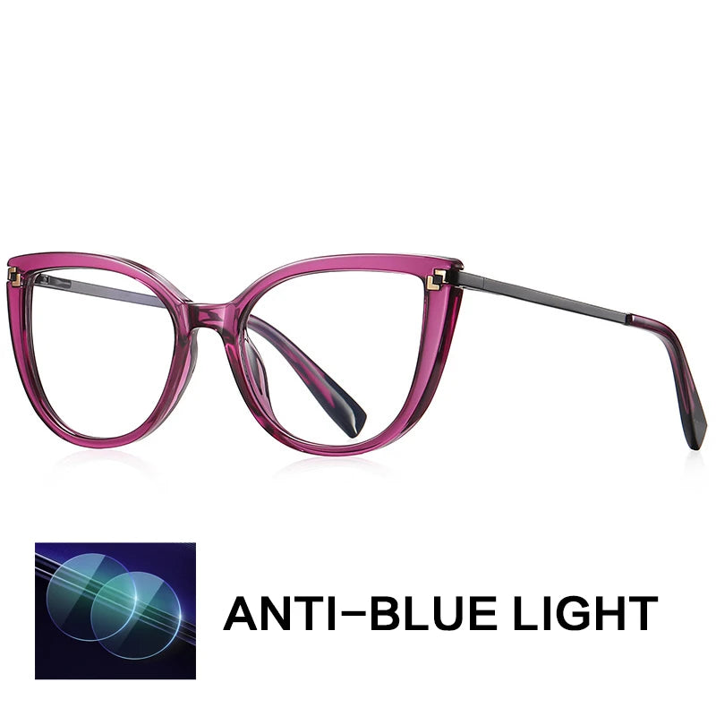 Gatenac Women's Full Rim Cat Eye Tr 90 Titanium Reading Glasses G2128