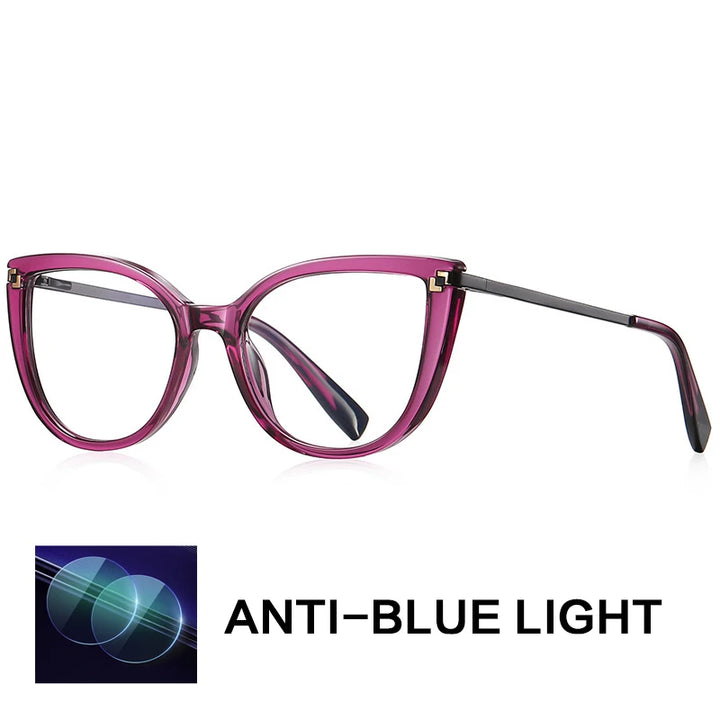 Gatenac Women's Full Rim Cat Eye Tr 90 Titanium Reading Glasses G2128