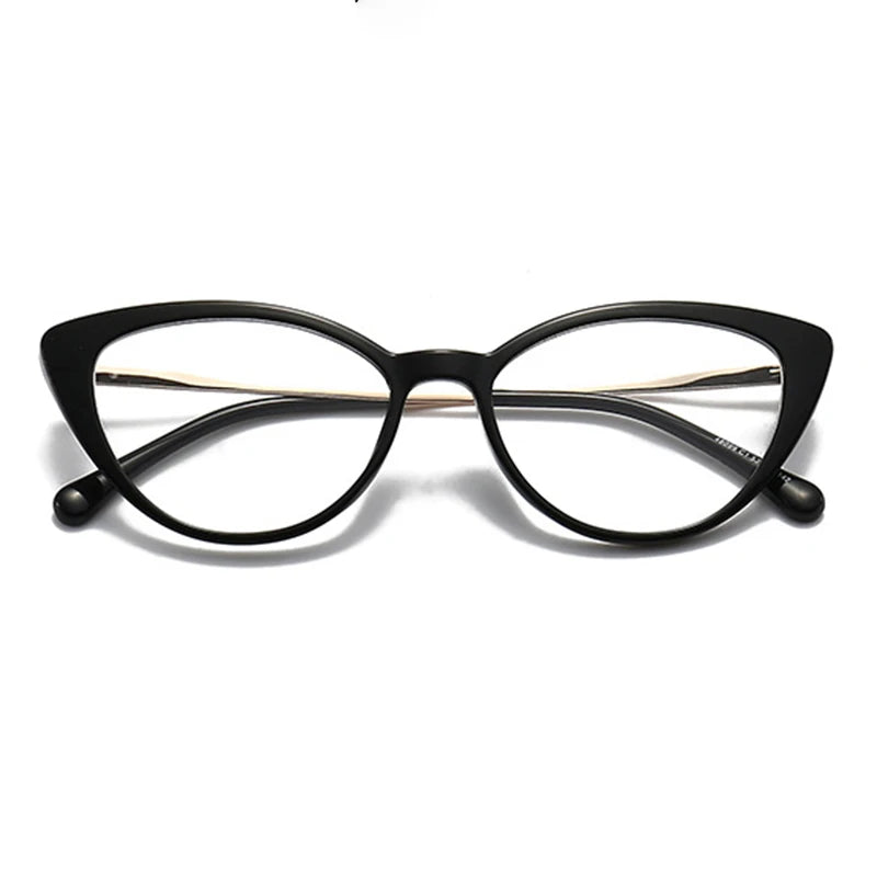 Hdcrafter Unisex Full Rim Oval Cat Eye Acetate Eyeglasses 48099 Full Rim Hdcrafter Eyeglasses Black