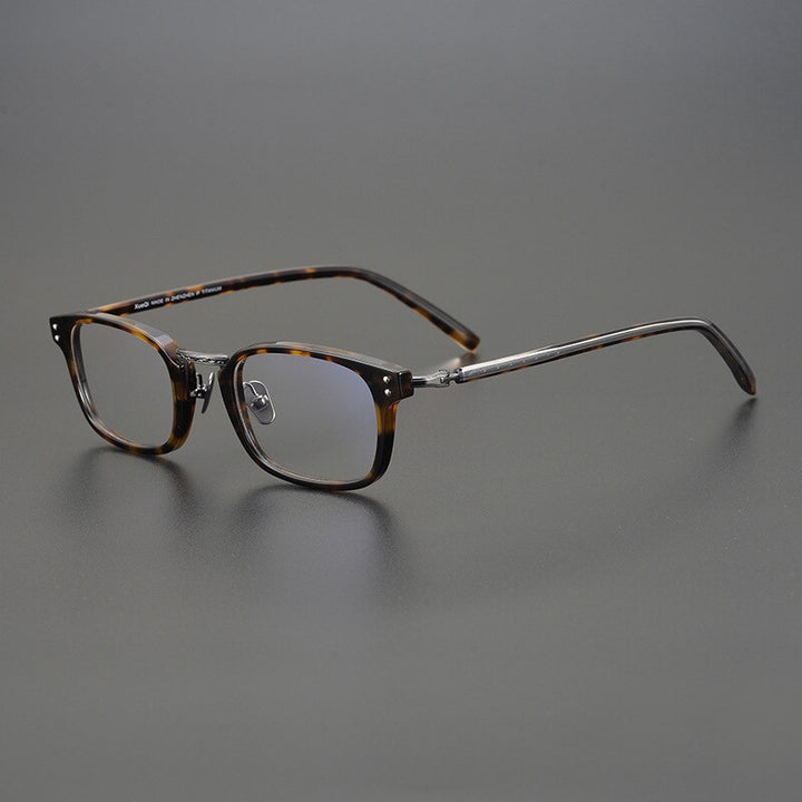 Gatenac Unisex Full Rim Square Acetate Eyeglasses Gxyj1052 Full Rim Gatenac Tortoiseshell