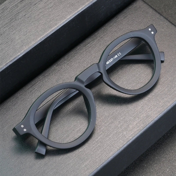 Kocolior Unisex Full Rim Small Round Acetate Eyeglasses Xk2090 Full Rim Kocolior