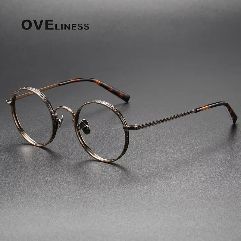Oveliness Women's Full Rim Round Titanium Eyeglasses 93100