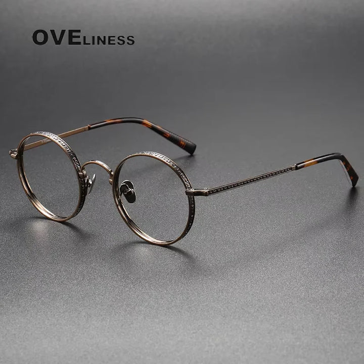 Oveliness Women's Full Rim Round Titanium Eyeglasses 93100
