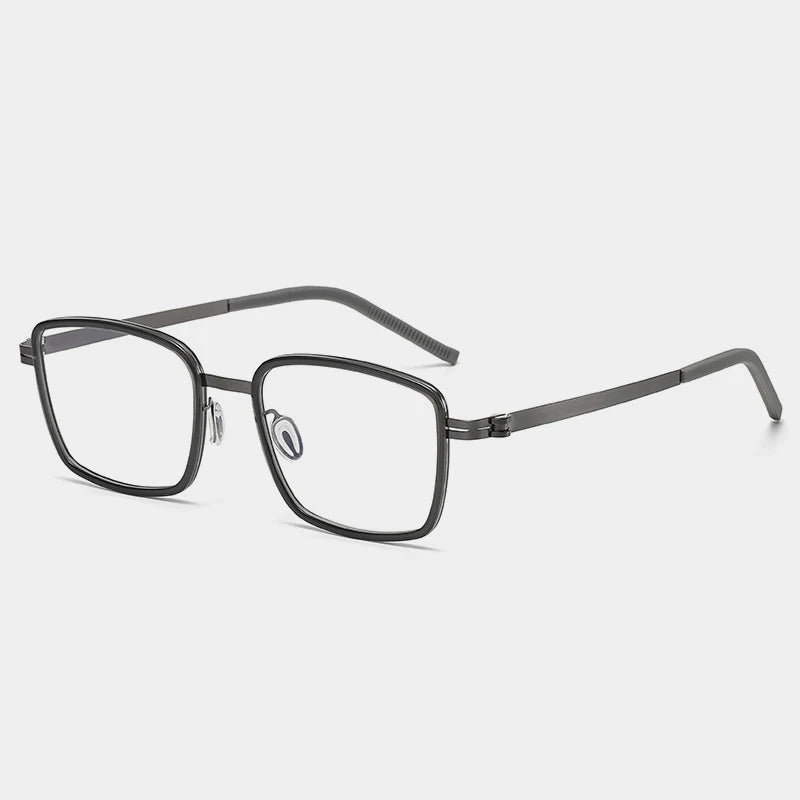 Gatenac Mens Full Rim Square Acetate Eyeglasses Gxyj-1186 Full Rim Gatenac Gray Gun