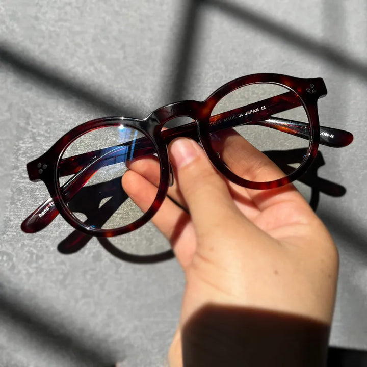 Black Mask Unisex Full Rim Round Acetate Eyeglasses 5125 Full Rim Black Mask Tortoise