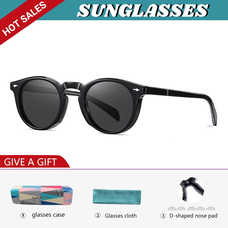 Vicky Unisex Full Rim Round Acetate Myopic Reading Glasses Polarized 31102 Reading Glasses Vicky 0 S31102-sunglasses-C1