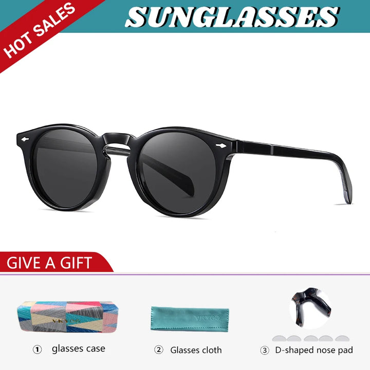 Vicky Unisex Full Rim Round Acetate Myopic Reading Glasses Polarized 31102 Reading Glasses Vicky 0 S31102-sunglasses-C1