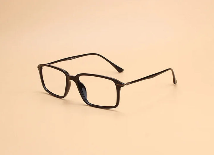 Brightzone Unisex Full Rim Square Ultem Carbon Steel Eyeglasses 79019 Full Rim Brightzone Matte black