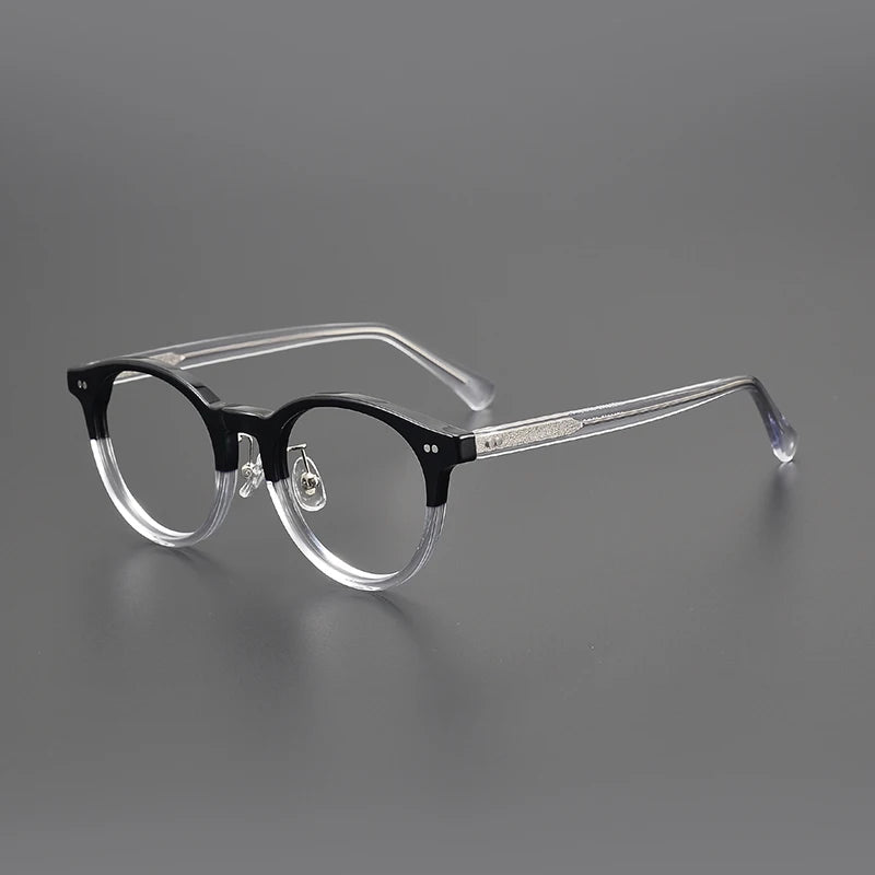 Black Mask Unisex Full Rim Round Acetate Eyeglasses 798615
