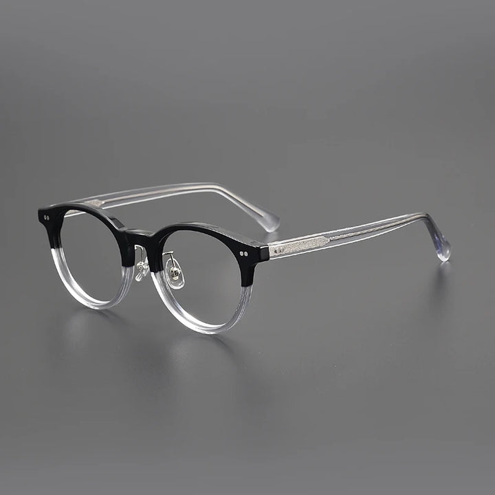 Black Mask Unisex Full Rim Round Acetate Eyeglasses 798615