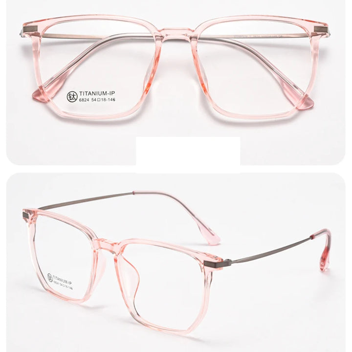 Xbora Unisex Full Rim Square Tr 90 Titanium Eyeglasses 66824