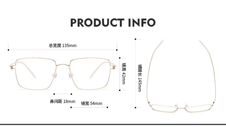 Black Mask Women's Full Rim Square Screwless Titanium Eyeglasses 54135
